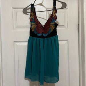 Butterfly Embroidered Flowy Top